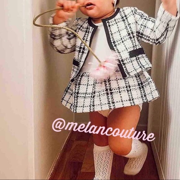 Toddler Girl Plaid Coat & Dress Matching Outfits - Picture 3 of 9